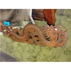 Wood carved oriental dragon