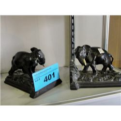 Pair of elephant book ends