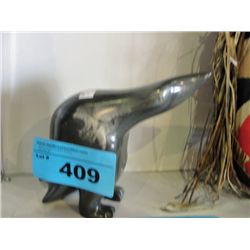 Inuit soapstone carving - seabird, signed by