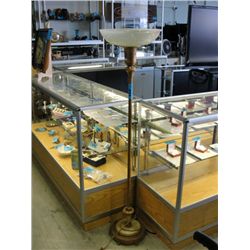 Antique torcher lamp with glass shade