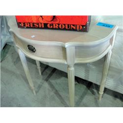 Pickled oak single drawer console table