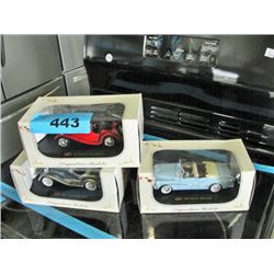 3 diecast metal collectors cars