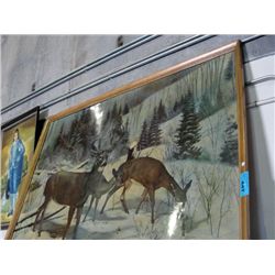 Large oak framed mother deer with fawns picture