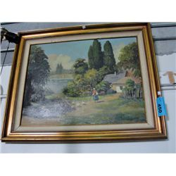 Framed original oil on canvas painting