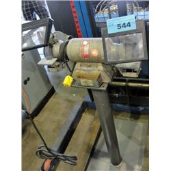 Wissota bench grinder on pedastol stand