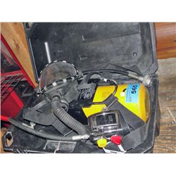 Respirator with oxygen tank and gauge hazardous