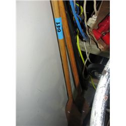 Pair of wooden canoe paddles