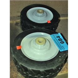 2 solid rubber replacement utility tires