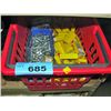 Image 1 : Red basket filled with assorted bolts and screws