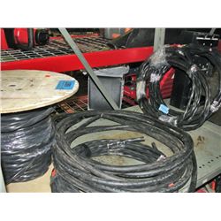 Shelf lot of assorted black coated wiring
