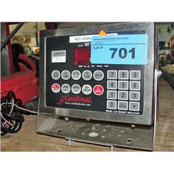 Cardinal digital weigh scale display control