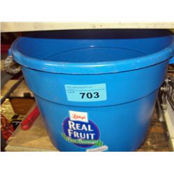 large blue double handled pail