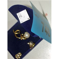 Pair of earrings and brooch set