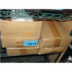 4 boxes of white plastic bags