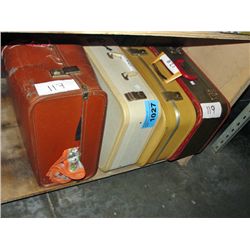 4 vintage suitcases and contents