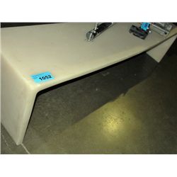 Large white garden bench