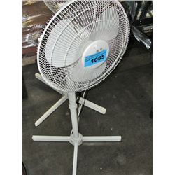 White pedastol floor fan