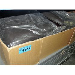 Box of brown leather seated dining room side chair