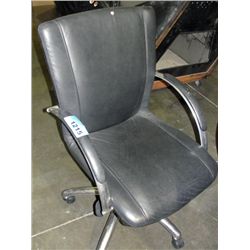 Black leather and chrome gas lift office chair