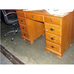 Double pedastol maple desk