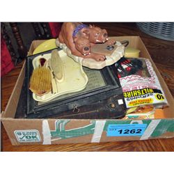 Box of assorted collectable items; french ivory