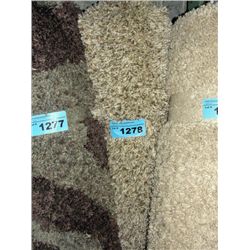 Small white and multi colored grey shag area rug