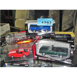 Lot of 5 diecast metal cars and snow mobile