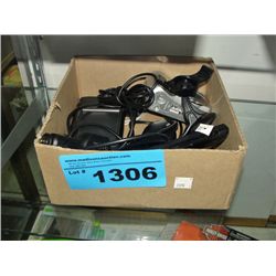 Box of misc electronics; digital camera, GPS etc