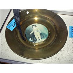 Brass wall hanging plate with photo