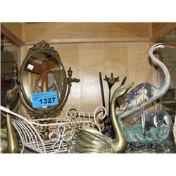 Shelf lot of collectables and decorative items