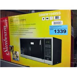 Sunbeam stainless steel and black microwave oven