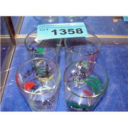 Set of 4 vintage british columbia drinking glasses