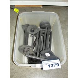 Box of assorted metal wall hanging candle holders