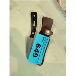Old timer Schrade knife with leather case
