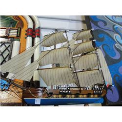 Wooden model sailing ship