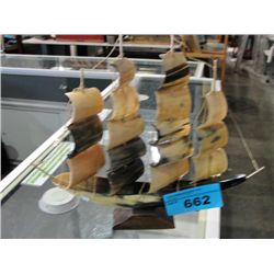 Horn constructed model sailing ship