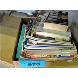Box of assorted books, magazines and papers