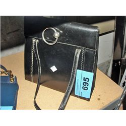 Ladies black leather designer purse