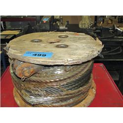Wooden spool of braided steel cable