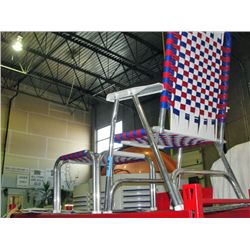 Aluminum folding lawn chair with woven seat and