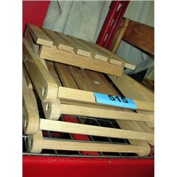 2 folding wooden patio side tables