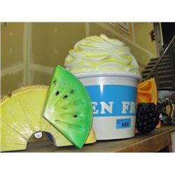 Frozen yogurt advertisement display