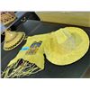 Image 1 : Lot of aboriginal items; straw hat and leather