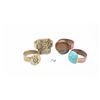Image 1 : Box of assorted mens rings; turqouise, tigers eye