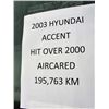 Image 2 : 2003 Hyundai Accent