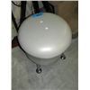 Image 1 : Off white leather and chrome footstool