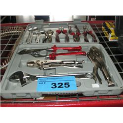 Combination tool kit; wrenches, pliers, vice grips
