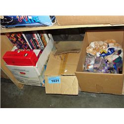 Shelf lot of assorted childrens toys and board