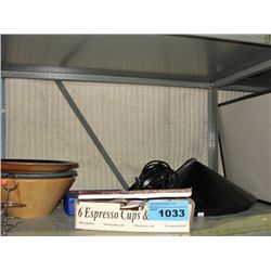 Shelf lot of assorted household items