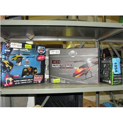 Shelf lot of assorted radio controlled helicopter